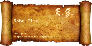 Rohr Zita névjegykártya